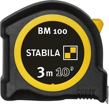 Finale Aktion STABILA Taschenbandmaß BM 100 3m/10"x16mm | 3 m | 16 mm | inch/mm | 1415740