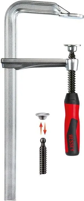 BESSEY Schraubzwinge Ganzstahl mit 2-Komponenten-Heft 200x100mm | 200 mm | 100 mm | 22,0 x 8,5 mm | 1414504 Beliebt