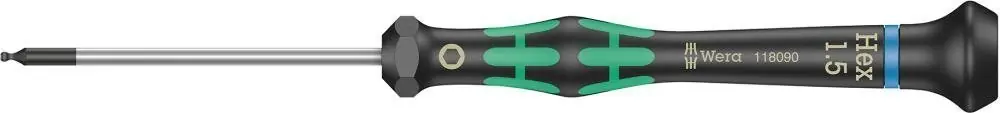 Echt Wera Elektronik- Schraubendreher Innensechskant 2mm mit Kugelkopf | 2,0 mm | 1415201