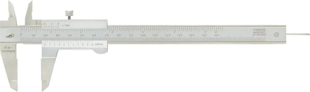 Abverkauf HELIOS-PREISSER Taschenmess.Festst. 150mm rostfrei RT HP | mit Feststellschraube RT HP | 150 mm | 40 mm | 1409883