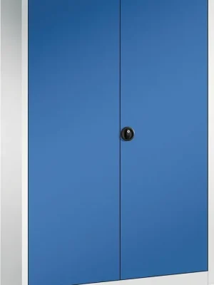 Angebot FORUM Flügeltürenschrank 4 Böden, 110kgTraglast H1950xB1200xT500mm RAL 7035/5010 | 1200 x 500 x 1950 mm | 1395031