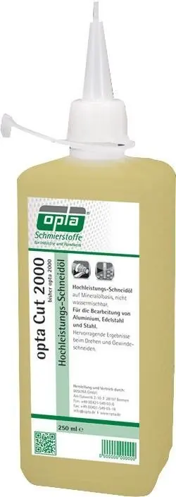 Kracherpreis opta® Hochleistungs-Schneidöl CUT 2000 250ml | 250-ml-Flasche | 1406610