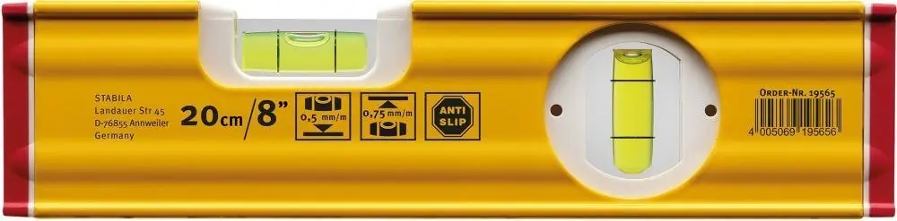 STABILA Wasserwaage LM 80AS 20cm pulverbeschichtet | 20 cm | 1416509 Top-Seller