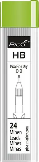 Pica Marker Fine Dry Graphit-Minenset HB (24 St.) | Minen-Set, für die meisten Oberflächen | 1404970 Neue Kollektion