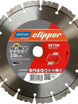 Bestpreis Norton Clipper Dia.-Scheibe Pro Beton Silencio 230mm | 6650 min-1 | 230 x 22,23 mm | 12 x 2,6 mm | 1397662