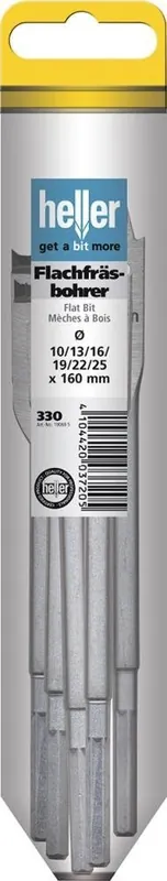 Heller Flachfräsbohrersatz Quick6-tlg. in Dose | 6-teilig | 10; 13; 16; 19; 22; 25 mm | 1413043 Zertifiziert