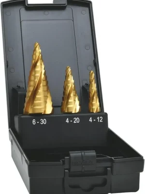 EXACT Stufenbohrer HSS TiN Set 4-fach Spiralnute 4-30 mm | 1408855 Sale