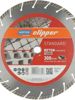 Norton Diamantscheibe Standard Beton Turbo Ø300 | 6400 min-1 | 300 x 20 mm | 10 x 3,7 mm | 1402320 Günstig