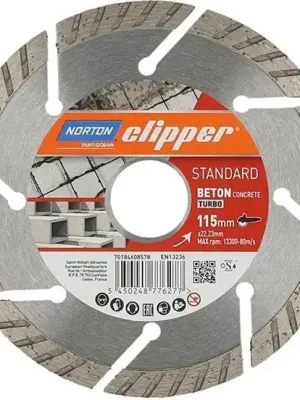 Saisonangebot Norton Diamantscheibe Standard Beton Turbo Ø115 | 13300 min-1 | 115 x 22,23 mm | 8 x 2,6 mm | 1400715