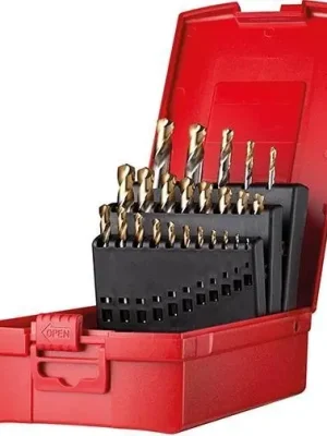 DORMER Kurzbohrer Set 1,0-10,5mmKernboh. 3,3-10,2mm A022 135G Typ N 2,5xD 24tlg. TiN Tip A088200S | 1403322 Echt