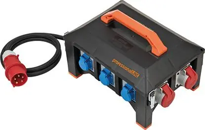 Heißes Angebot Profi Baustromverteiler H07RN-F5G6 2m CEE FI 1x32A + 2x16A + 6x230V professionalLINE | 1419183