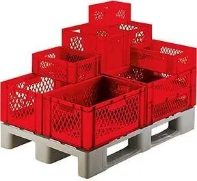 Transport-Stapelkasten B600xT400xH270 mm rot, kpl. durchbrochen mit Griffloch LA-KA-PE | 600x400x270 mm | 551x352x255 mm | 1779726 Meistverkauft