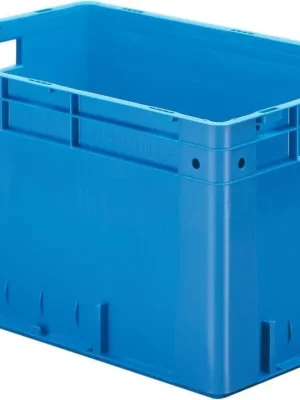 Transport-Stapelkasten B600xT400xH320 mm blau Auflast 700kg mit Griffloch LA-KA-PE | 75 kg | 600x400x320 mm | 560x360x300 mm | 700 kg | 1771258 Highlight
