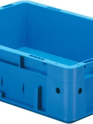 Transport-Stapelkasten B400xT300xH120 mm blau Auflast 600kg ohne Griffloch LA-KA-PE | 45 kg | 400x300x120 mm | 360x260x100 mm | 600 kg | 1769021 Markenprodukt