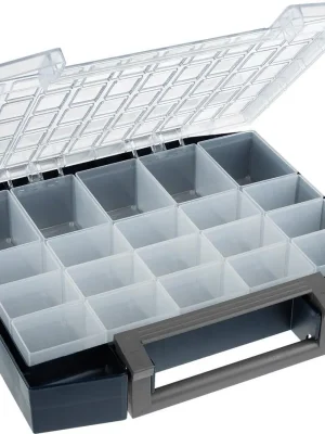 Knallerangebot Sortimentskoffer Polycarbonat boxxser 80 5x10-20 blau raaco | BOXXSER 80 5x10-20 | 78x421x361 mm | 20 Einsätze | 1785500