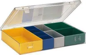 Top-Preis Sortimentkasten m.Deckel B307xT225xH50 mm mit 9 Einsätze LA-KA-PE | 1xE40/1, 2xE40/2, 2xE40/3, 2xE40/4 | 7 | 1773519