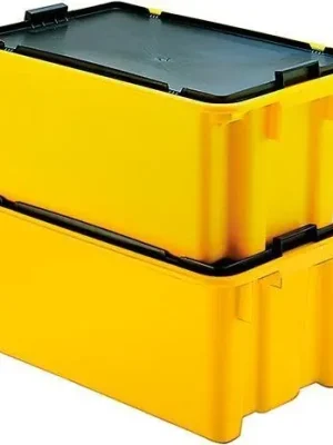 Günstig Drehstapelbehälter 60 l B650xT450xH280 mm gelb LA-KA-PE | 60 l | 650x450x280 mm | 100 kg | 1769076