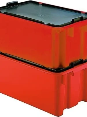 Drehstapelbehälter 65 l B600xT400xH350 mm rot LA-KA-PE | 65 l | 600x400x350 mm | 120 kg | 1769078 Rabatt