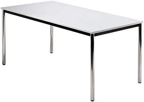 Bespr.-tisch 160 x 80 lichtgrau/Chrom | Rechtecktisch | 1600x800x720 mm | Chrom | grau | 1786283 Billig