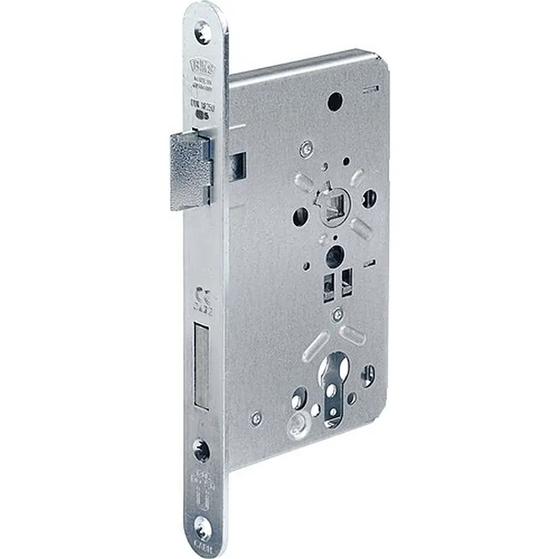 Feuerschutztürschloss B-1206 24/65/72/9mm DIN R 24mm rd silber BKS Ausverkauf