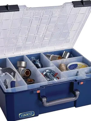 Sortimentskasten CarryLite 150 B413xT330xH147mm 8 Fächer blau RAACO Garantierte Lieferung