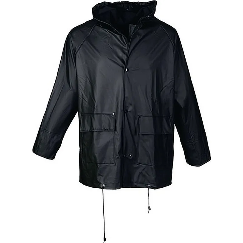 Abverkauf PU Regenschutz-Jacke Gr.L schwarz ASATEX