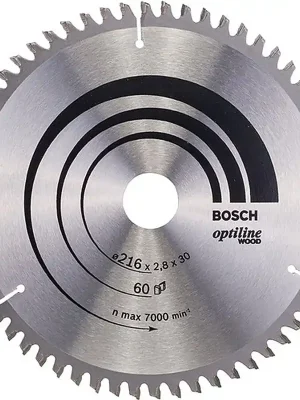Bestpreis Kreissägeblatt AD 216mm Z.60 WZ/N Bohr.30mm Schnitt-B.2.8mm HM BOSCH