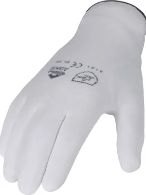 Handschuhe Gr.9 weiß EN 388 PSA II Nylon mit PU ASATEX, Menge 12 Stk Preisreduziert