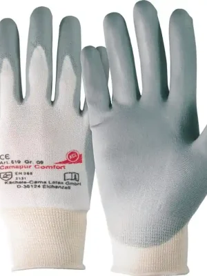 Versand Am Gleichen Tag KCL Handschuhe Camapur Comfort 619 Gr.8 weiß/grau Polyamid mitPUR EN 388 Kat.II, Menge 10 Stk
