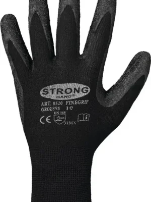 Feldtmann Handschuhe Finegrip Gr.7 schwarz EN 388 PSA II Nylon mit Schrumpf-Latex STRONGHAND, Menge 12 Stk Angebot