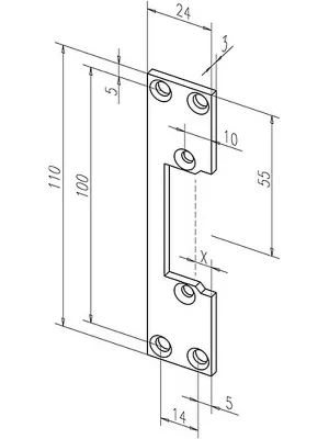 Flachschließbl.107 Stahl verzinkt ktg.B.24xL.110mm DIN L/R ASSA ABLOY Nur Heute