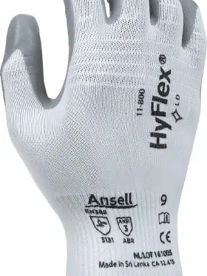 Ansell Healthcare Handschuhe HyFlex 11-800 Gr.8 weiß/grau EN 388 PSA II Nylon mit Nitrilschaum ANSELL, Menge 12 Stk Kracherpreis