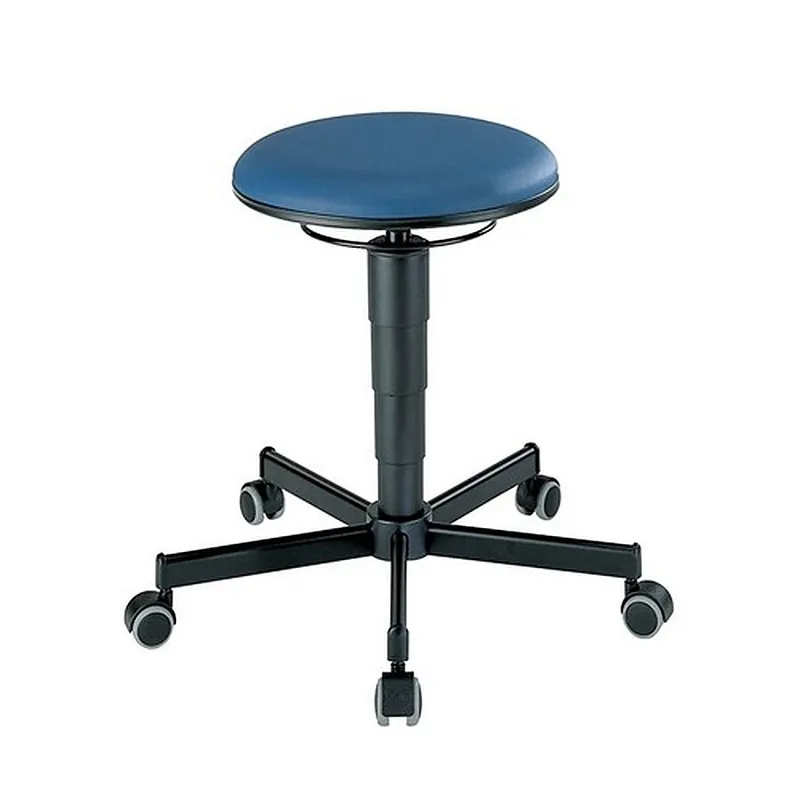 Interstuhl Drehhocker Rl.Kunstlederpolster blau Sitz-H.460-630mm BIMOS Highlight