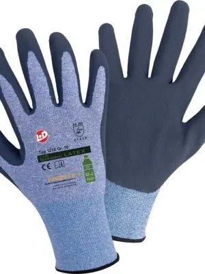 Neu Leipold + Döhle Feinstrickhandschuh Goes Green Gr.10 blau/dunkelblau EN ISO 21420.EN 388 PSA II, Menge 12 Stk