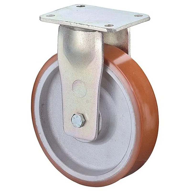 Schwerlast-Bockrolle Ø200mm Tragfähigkeit 1400kg Guß-PU Platte L200xB160mm BS ROLLEN Highlight