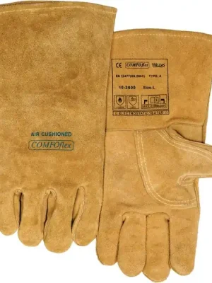Weldas Schweißerhandschuhe Bucktan Gr.XXL (10.5) gelb Rindspaltleder 5 PA, Menge 5 Stk Günstig