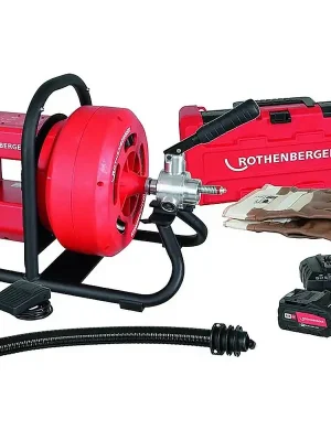 Rothenberger Akkurohrreinigungsmaschine RODRUM VarioClean für Rohr-Ø40-100mm 18V 8 Ah Highlight