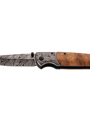 Top-Seller Herbertz Einhandmesser Klingen-L.88mm Heft-L.118mm L.geöffnet 206mm Gürtelclip Holzgr.