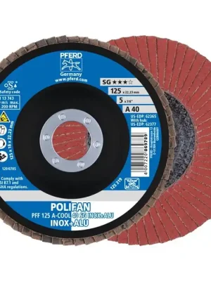 August Rüggeberg Fächerscheibe POLIFAN A-COOL SG INOX+ALU Ø125mm K.A-40 fl.INOX/Aluminium NK, Menge 10 Stk Top-Seller