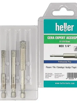 Geprüft Heller Tools Feinsteinzeugbohrer Cera Expert Accuspeed 3-tlg. Ø6.8.10mm Schaft 6-kant HELLER