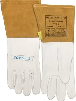 Knallerangebot Weldas Schweißerhandschuhe Gr.M (8.5) natur/orange 5 PA, Menge 5 Stk
