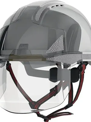 Angebot JSP Industriekletterhelm EVO VISTAshield Dualswitch weiß/rauch ABS
