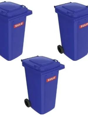 5 Stück Müllgroßbehälter 240l HDPE blau fahrbar.n.EN 840 SULO Neue Ware
