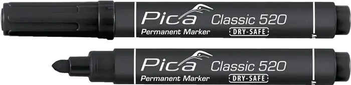 Aktuell Pica-Marker Permanentmarker Classic schwarz Strich-B.1-4mm Rundspitze PICA, Menge 10 Stk