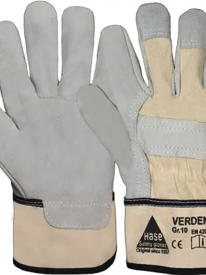 Hase Safety Gloves Handschuhe Verden Gr.10 grau/natur Rindspaltleder EN 388 PSA II HASE, Menge 12 Stk Must-Have