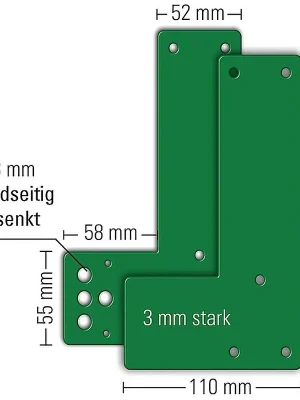 Billig Montagepl.901-/ 991 470 Mont.an GLT Schwenk-Türwächter DIN L/R L175xB110mm GFS