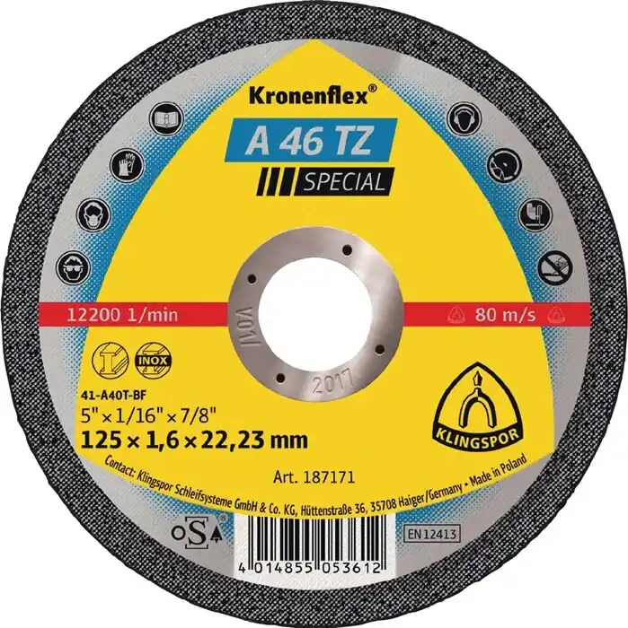 Sonderaktion Trennscheibe A 46 TZ Special D115x1.6mm ger.INOX Bohr.22.23mm KLINGSPOR, Menge 25 Stk