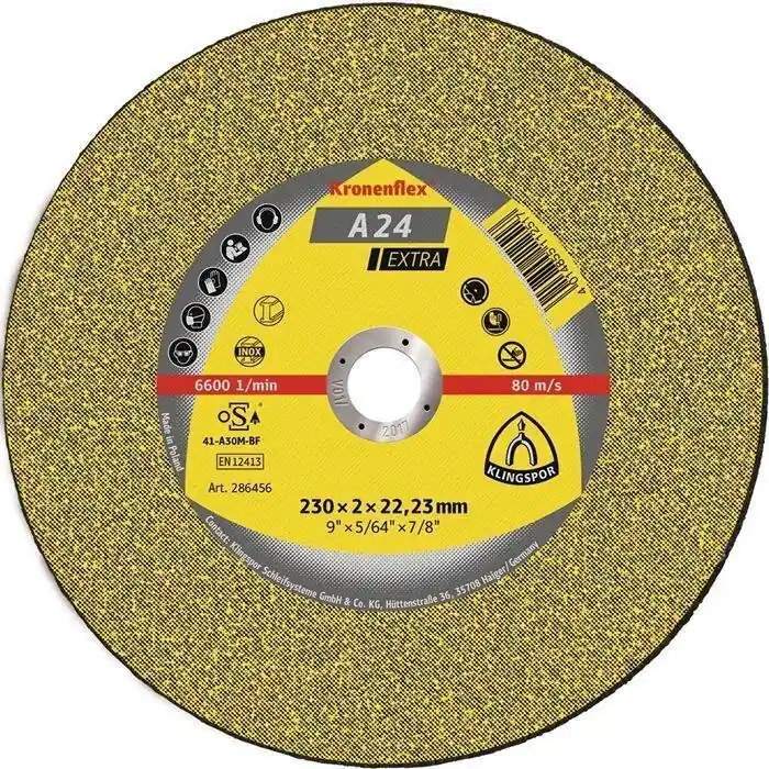 Trennscheibe A 24 Extra D125x2.5mm gekr. Stahl Bohr.22.23mm KLINGSPOR, Menge 25 Stk Mega-Angebot