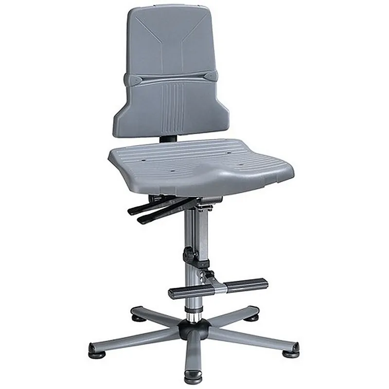Direktkauf Interstuhl Arbeitsdrehstuhl Sintec C Bodengleiter+AufstiegshilfePP grau 580-850mm BIMOS