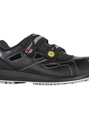 Geprüft U-Group Sicherheitssandale BAT Gr.40 schwarz Leder S1P ESD SRC EN20345 U.POWER